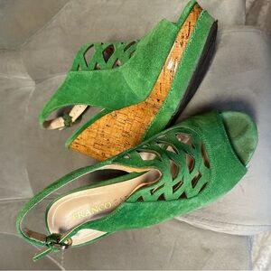 Franco Sarto Green Wedge Sandals